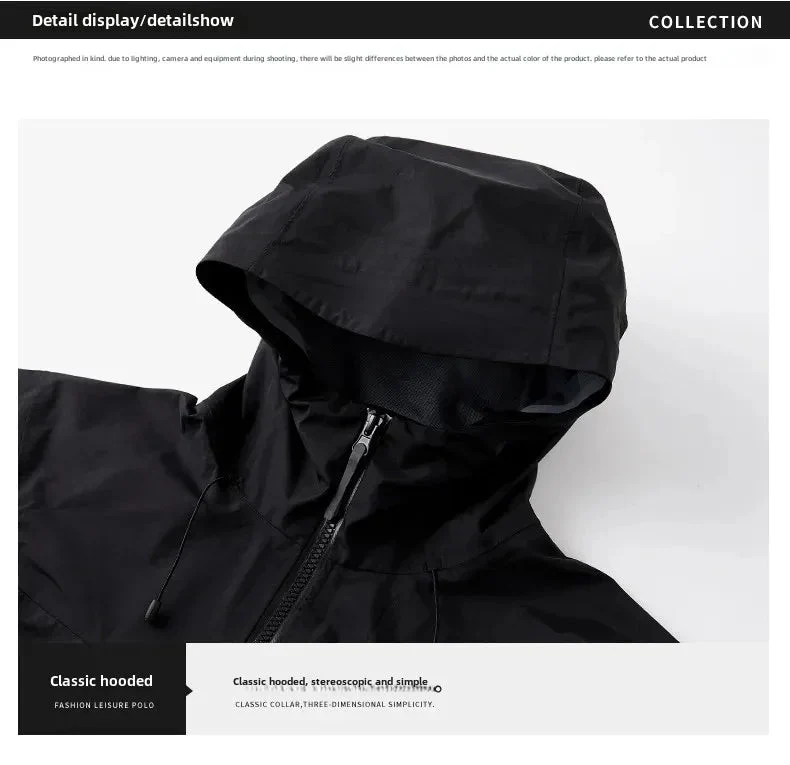 Veste de randonnée/ hardshell thermoscellée tissu imperméable PUL 3 couches anti-composite unisexe "Planète Rando - Storm Jocker"