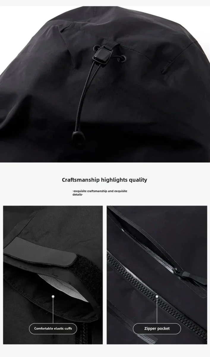 Veste de randonnée/ hardshell thermoscellée tissu imperméable PUL 3 couches anti-composite unisexe "Planète Rando - Storm Jocker"