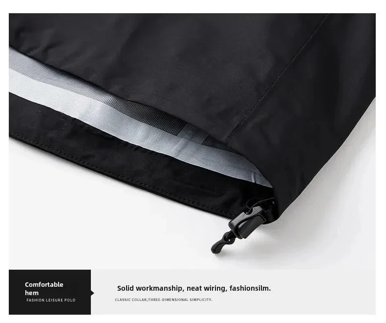 Veste de randonnée/ hardshell thermoscellée tissu imperméable PUL 3 couches anti-composite unisexe "Planète Rando - Storm Jocker"