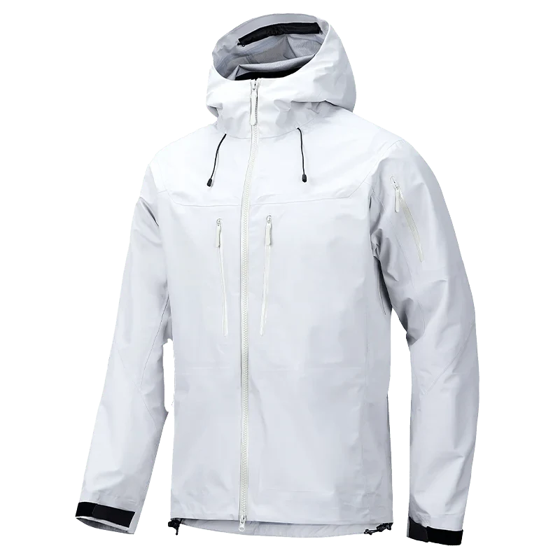 Veste de randonnée/ hardshell thermoscellée tissu imperméable PUL 3 couches anti-composite unisexe "Planète Rando - Storm Jocker"