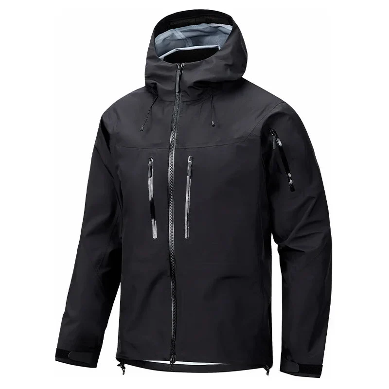 Veste de randonnée/ hardshell thermoscellée tissu imperméable PUL 3 couches anti-composite unisexe "Planète Rando - Storm Jocker"