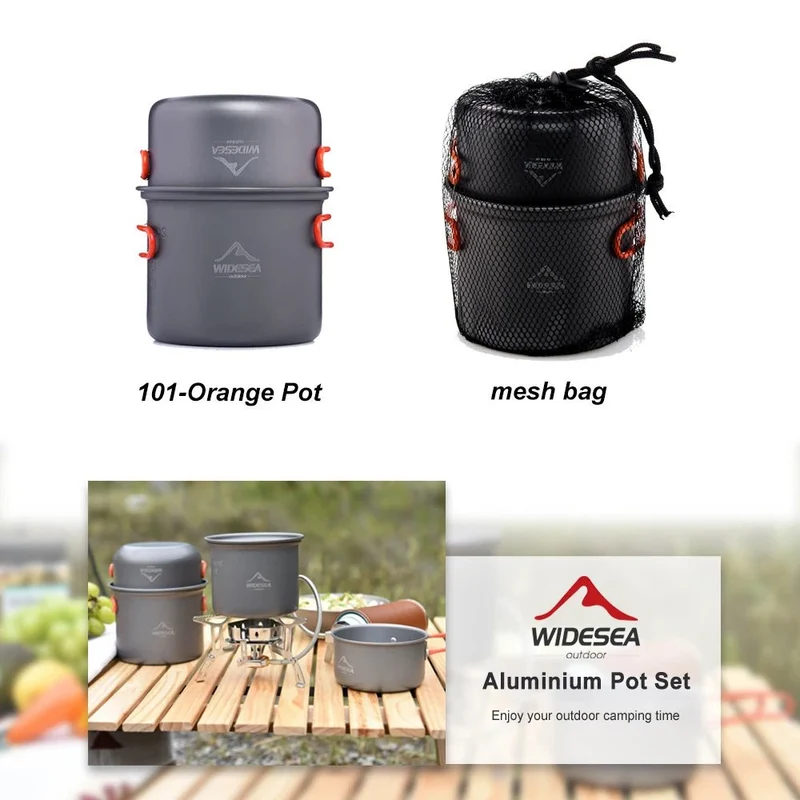 Popote en alliage d'aluminium pour le camping & bivouac "Widesea - WSC-101"