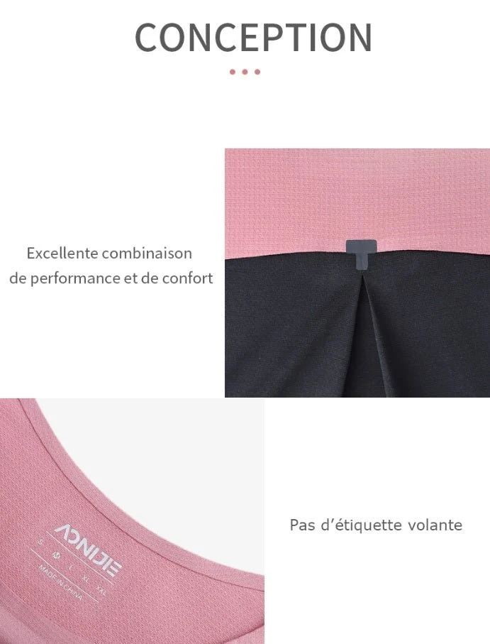 T-shirt à séchage rapide à manches courtes pour femme "AONIJIE - FW5117"