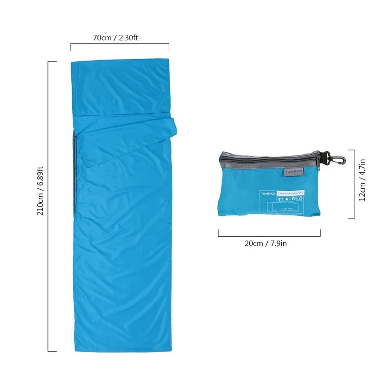 Drap de sac de couchage pour le camping, la randonnée et le bivouac 270g "Tomshoo - Sleeping Bag"