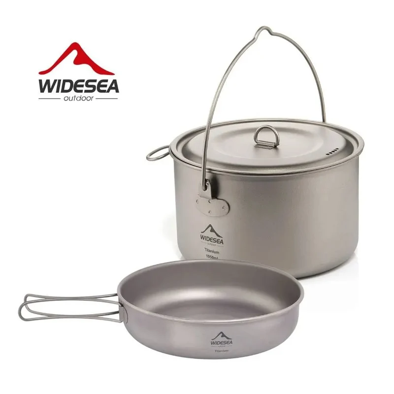 Batterie / popote de cuisine en titane pour camping "WIDESEA - WSTC Titanium series"