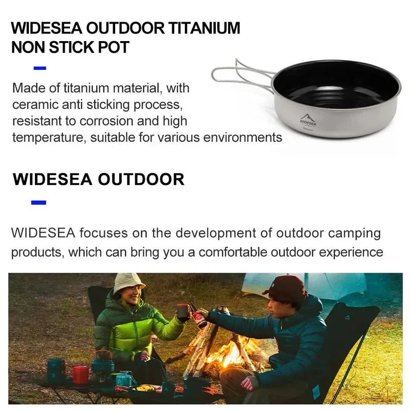 Batterie / popote de cuisine en titane pour camping "WIDESEA - WSTC Titanium series"