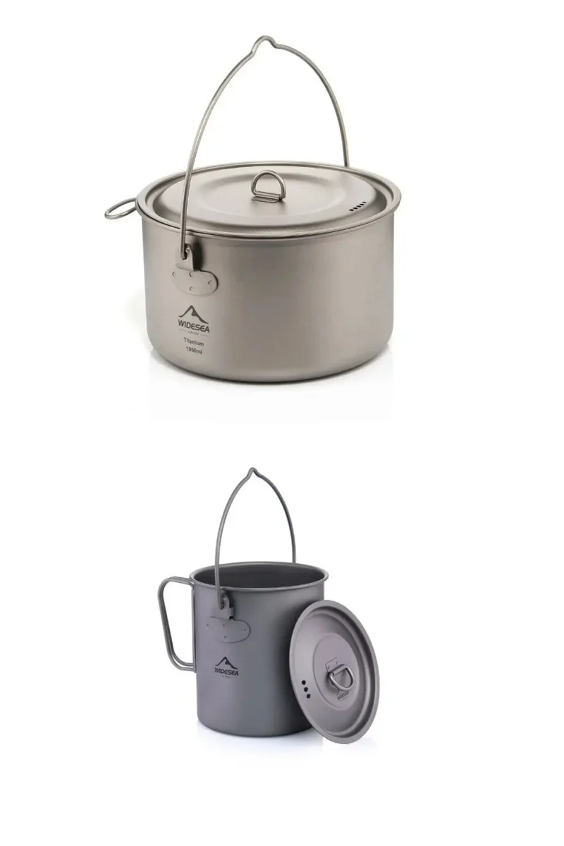 Batterie / popote de cuisine en titane pour camping "WIDESEA - WSTC Titanium series"