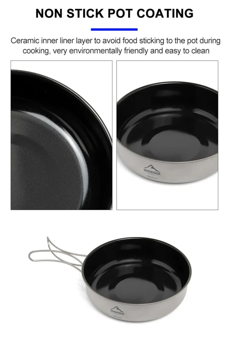 Batterie / popote de cuisine en titane pour camping "WIDESEA - WSTC Titanium series"