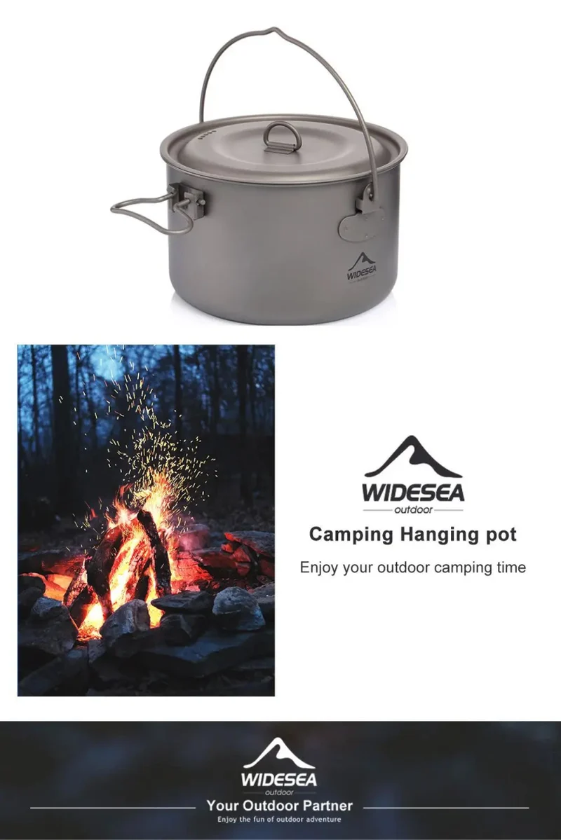 Batterie / popote de cuisine en titane pour camping "WIDESEA - WSTC Titanium series"
