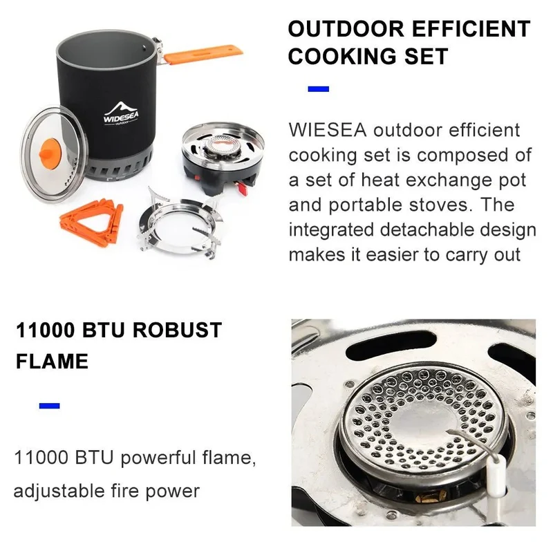 Système de cuisson avec réchaud intégré 16000BTU 635g "Widesea - WSJC-003"