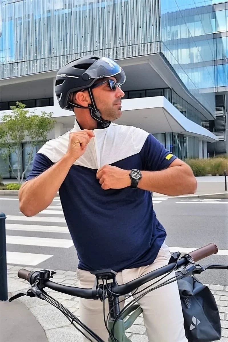 Polo 100% lin unisexe anti-transpirant et anti-odeur "Daily Bike - Lino"