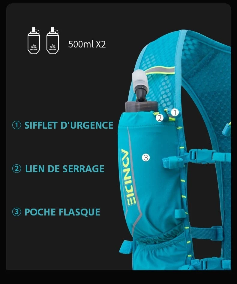 Sac à dos d'hydratation pour la course à pied / running / ultra trail 120g "AONIJIE – C9107"