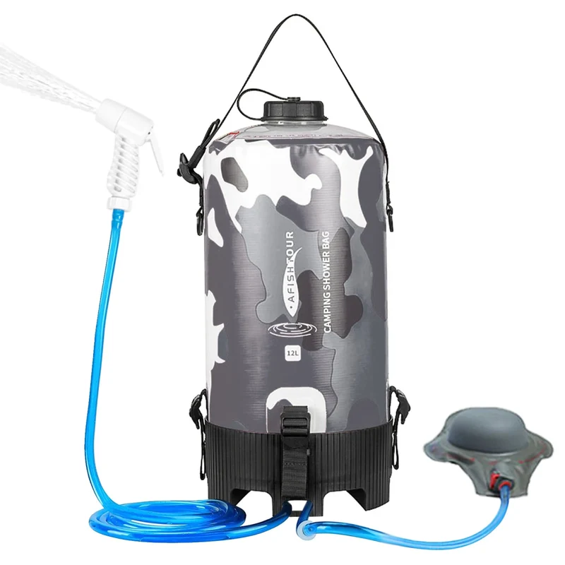 Sac de douche portable pour camping à pression en PVC 12L "Afishtour - Camping Shower Bag"