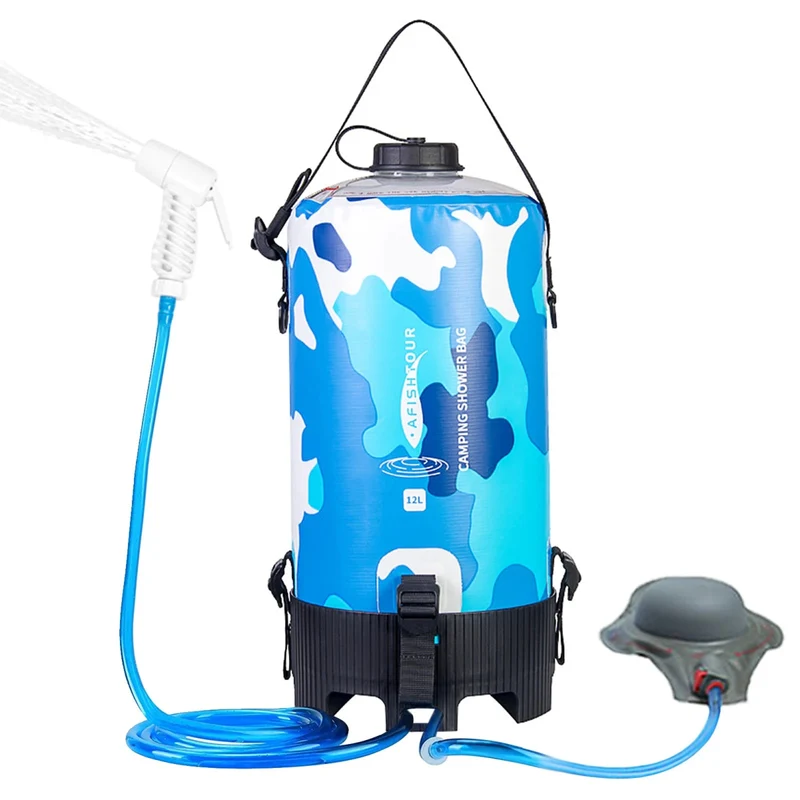 Sac de douche portable pour camping à pression en PVC 12L "Afishtour - Camping Shower Bag"