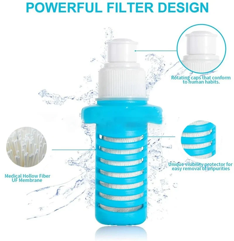Flasque d'hydratation 500ml avec systeme de filtration "Feptfeet - K8630"