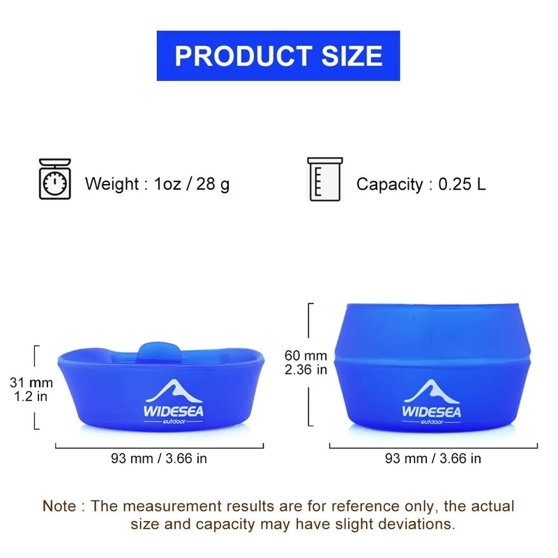 Tasse pliable de randonnée / bivouac 250ml "Widesea - Camping Folding Bowl"