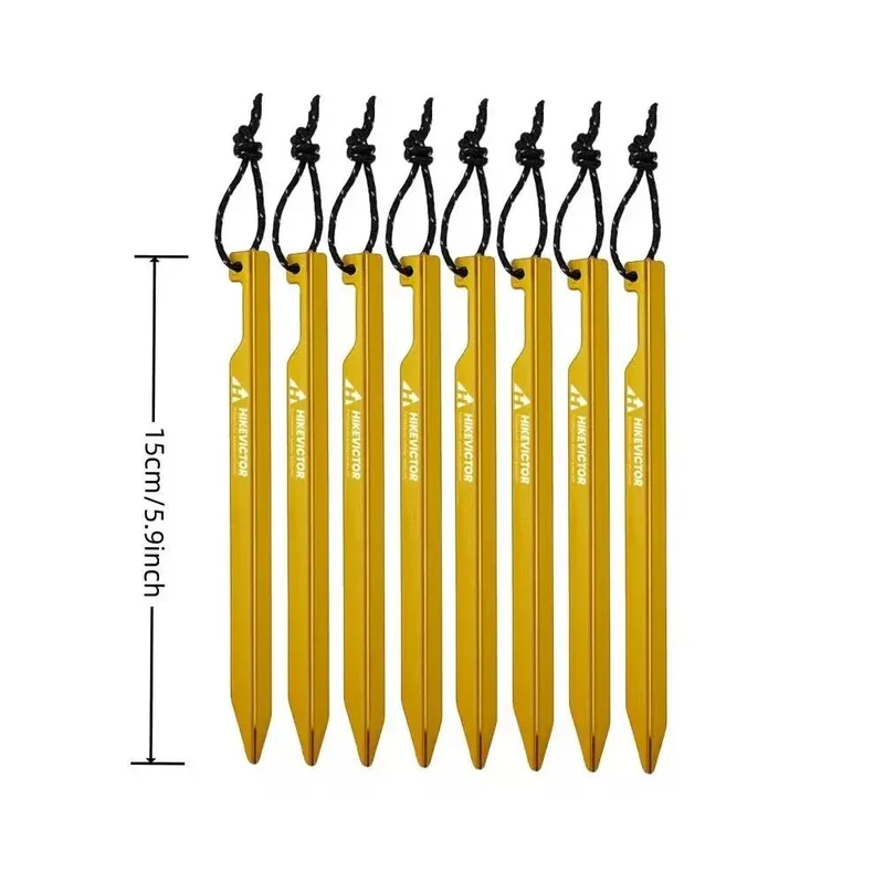 10 piquets de tente camping / bivouac en alliage d'aluminium léger "Hikevictor - 15 cm"