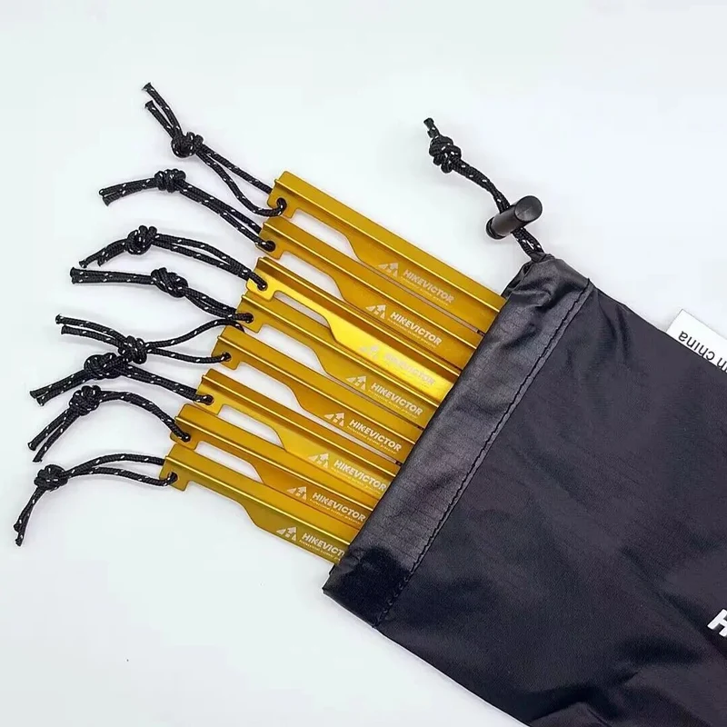 10 piquets de tente camping / bivouac en alliage d'aluminium léger "Hikevictor - 15 cm"