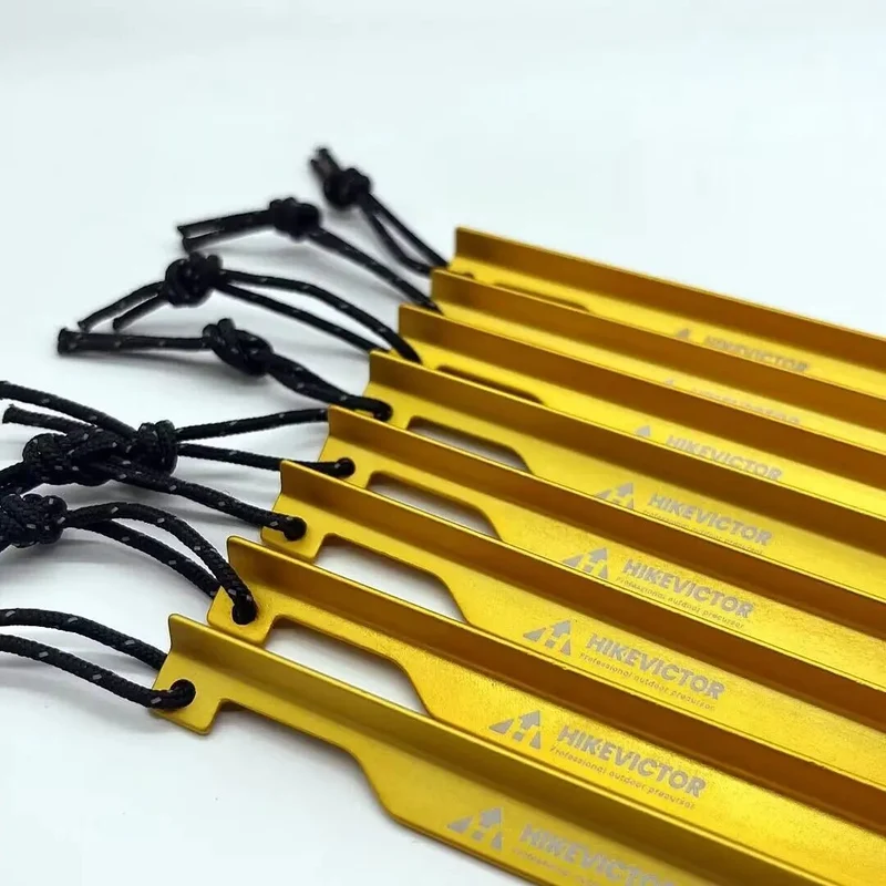 10 piquets de tente camping / bivouac en alliage d'aluminium léger "Hikevictor - 15 cm"