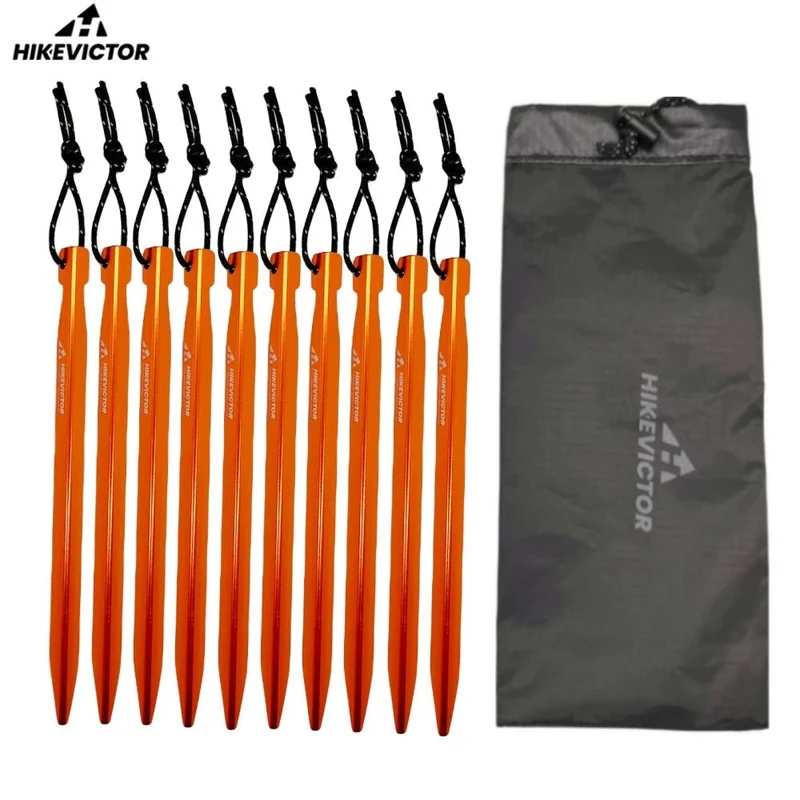 10 piquets de tente camping / bivouac en alliage d'aluminium léger "Hikevictor - 16 cm"