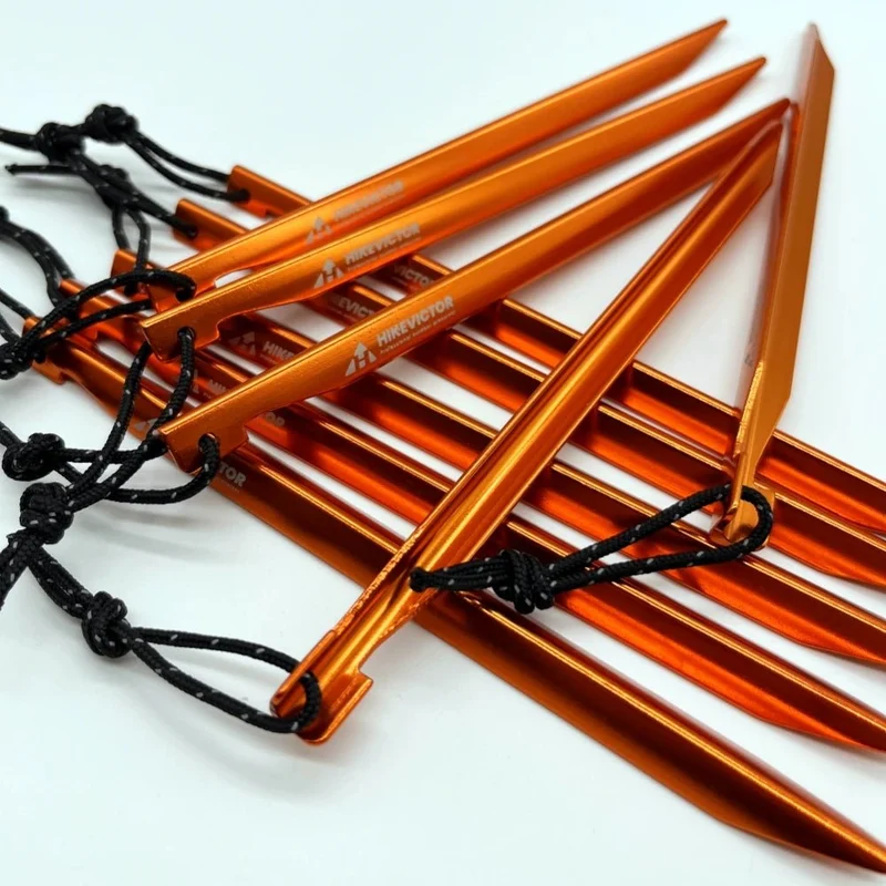 10 piquets de tente camping / bivouac en alliage d'aluminium léger "Hikevictor - 16 cm"