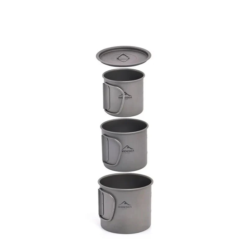 Tasse de camping en titane 200ml - 750ml à partir de 43g "Widesea - camping mug cup"