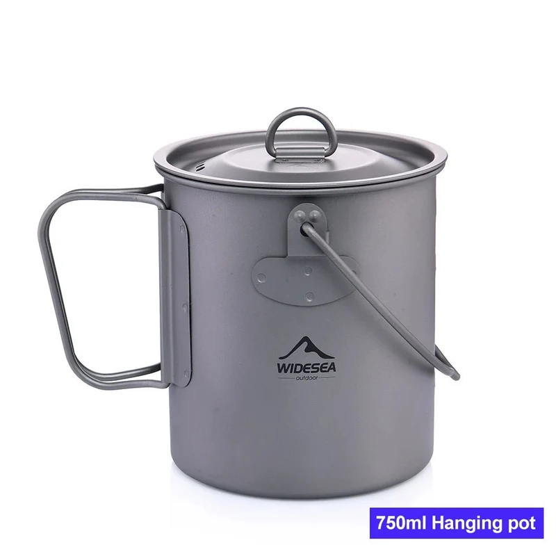 Tasse de camping en titane 200ml - 750ml à partir de 43g "Widesea - camping mug cup"