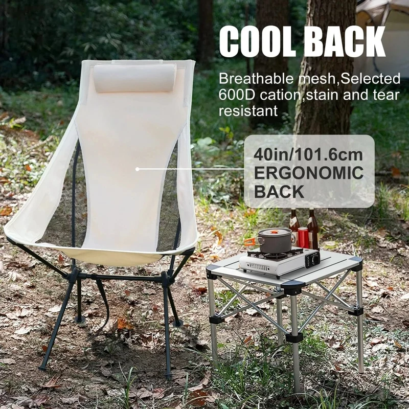 Chaise de camping pliante 1,3kg en tissu oxford 600D "WESTTUNE - Confortable camping chair"