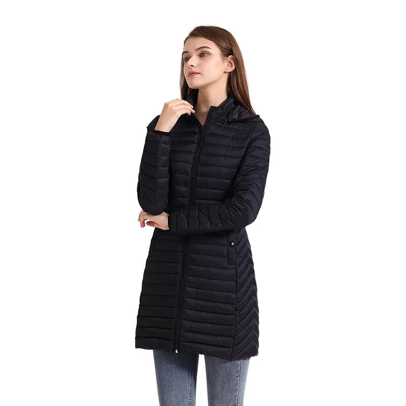Doudoune synthétique / parka longue et chaude avec capuche pour femme "SANTELON - S20046"