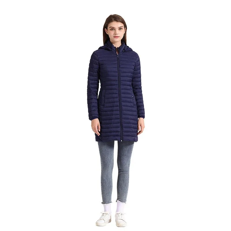 Doudoune synthétique / parka longue et chaude avec capuche pour femme "SANTELON - S20046"