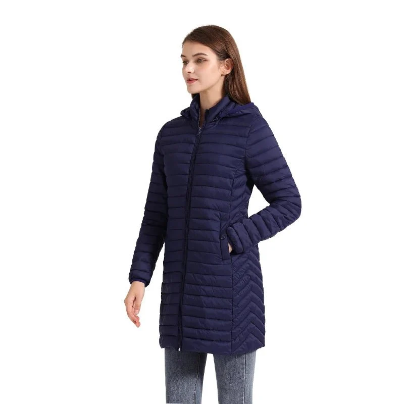 Doudoune synthétique / parka longue et chaude avec capuche pour femme "SANTELON - S20046"