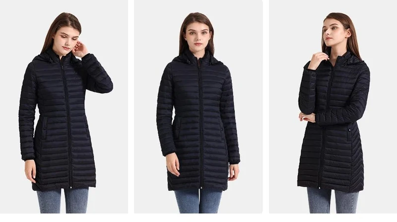 Doudoune synthétique / parka longue et chaude avec capuche pour femme "SANTELON - S20046"