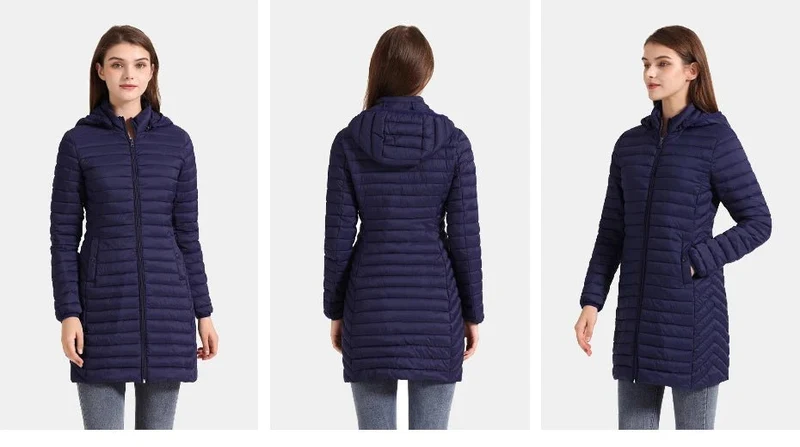 Doudoune synthétique / parka longue et chaude avec capuche pour femme "SANTELON - S20046"
