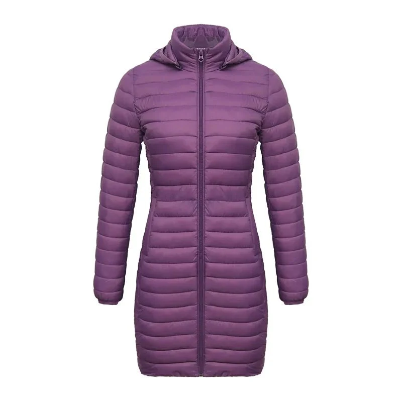 Doudoune synthétique / parka longue et chaude avec capuche pour femme "SANTELON - S20046"