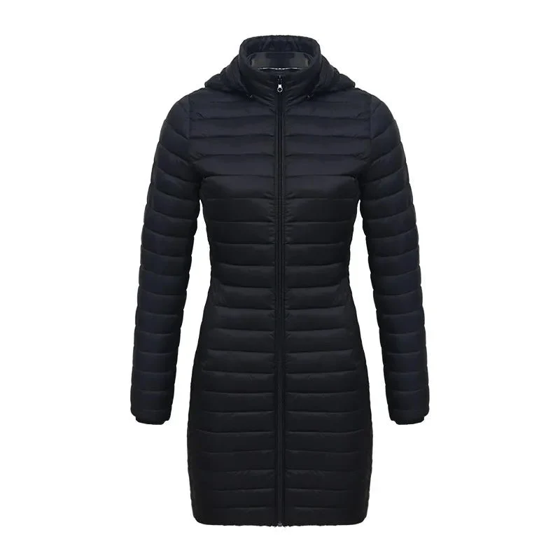 Doudoune synthétique / parka longue et chaude avec capuche pour femme "SANTELON - S20046"
