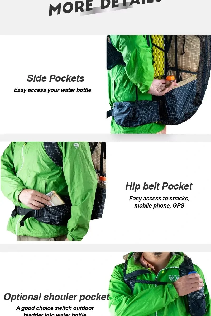 Sac à dos de randonnée / trekking imperméable UHMWPE 40L + 16L 880g "3F UL GEAR - Qi Dian Pro"