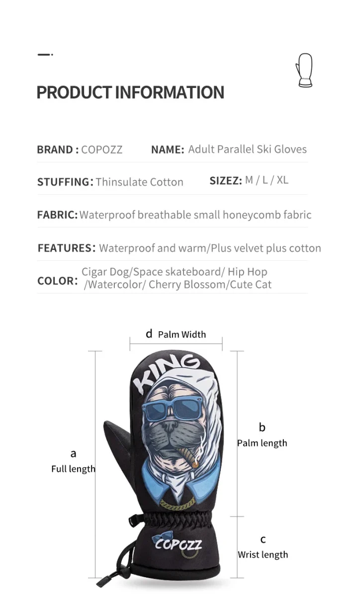 Gants de ski épais pour l'hiver -30℃ "COPOZZ - Snow 20600"