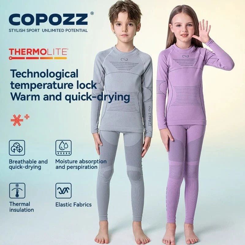 Ensemble de sous-vêtement thermique 3D en thermolite pour enfant "COPOZZ - 23305"