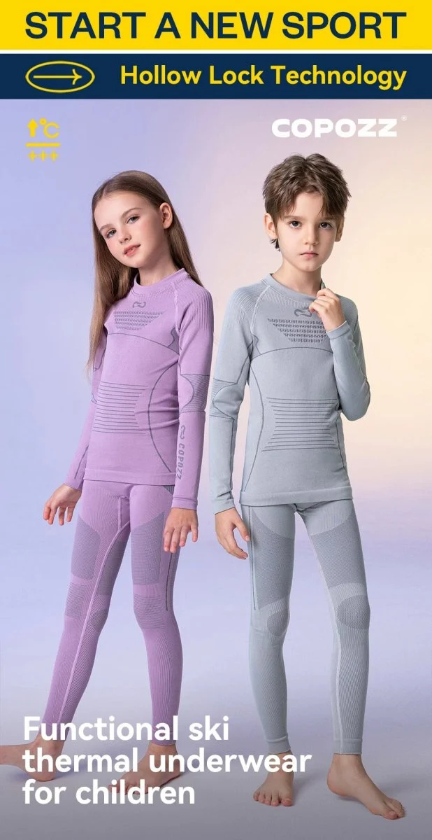 Ensemble de sous-vêtement thermique 3D en thermolite pour enfant "COPOZZ - 23305"