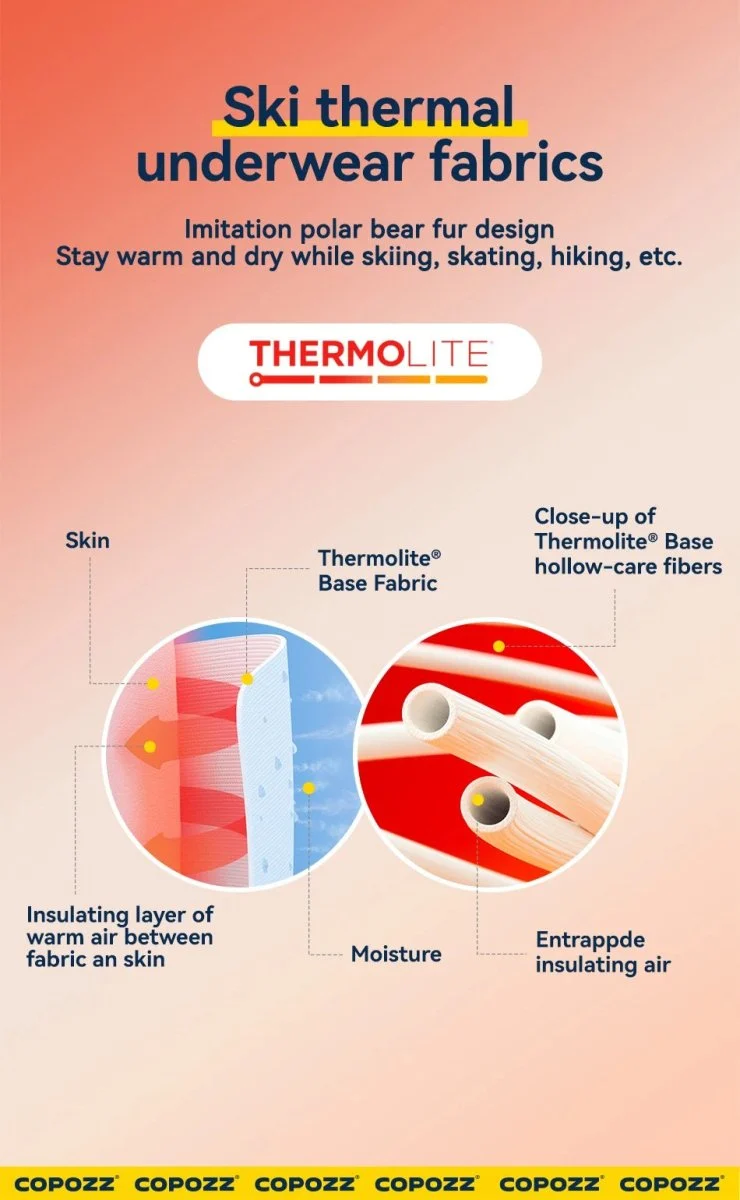 Ensemble de sous-vêtement thermique 3D en thermolite pour enfant "COPOZZ - 23305"
