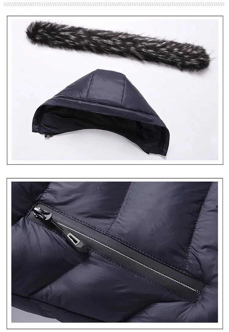 Parka d'hiver à capuche avec col en fourrure pour homme "Lzlltt- KB Fashion"