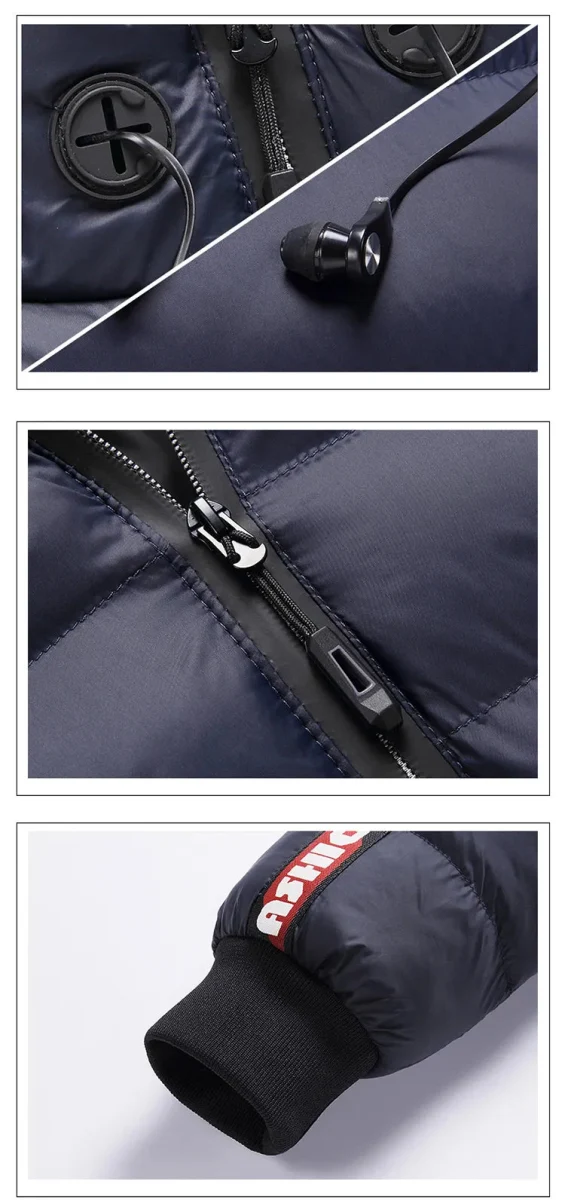 Parka d'hiver à capuche avec col en fourrure pour homme "Lzlltt- KB Fashion"