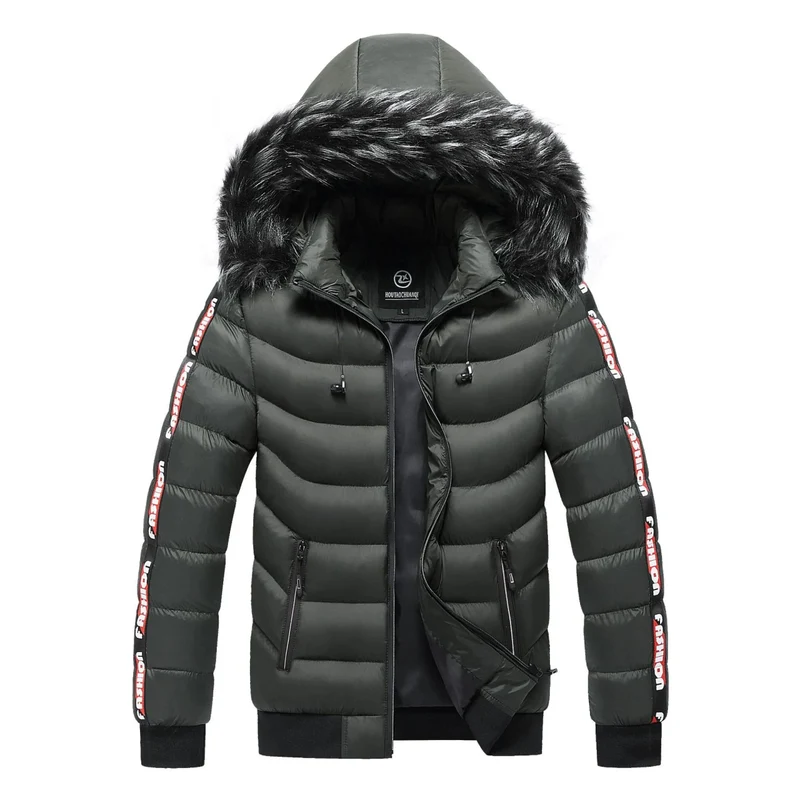 Parka d'hiver à capuche avec col en fourrure pour homme "Lzlltt- KB Fashion"