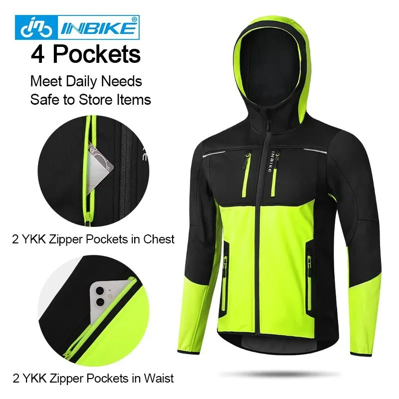 Veste de cyclisme / parka chaude avec capuche pour homme "INBIKE - WJ607"