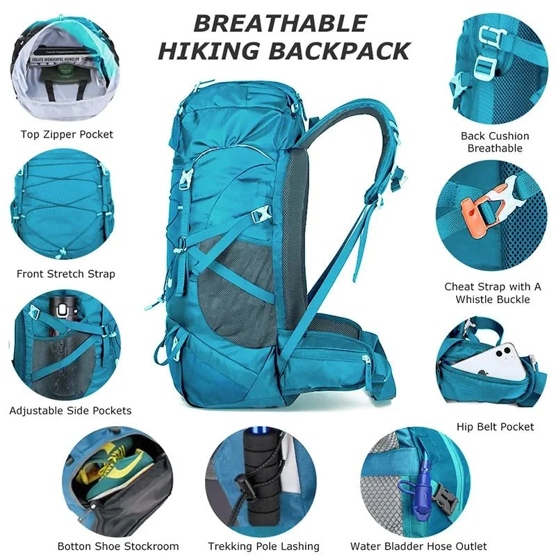 Sac à dos de randonnée avec housse de pluie 50L "WESTTUNE - Hiking Backpack"