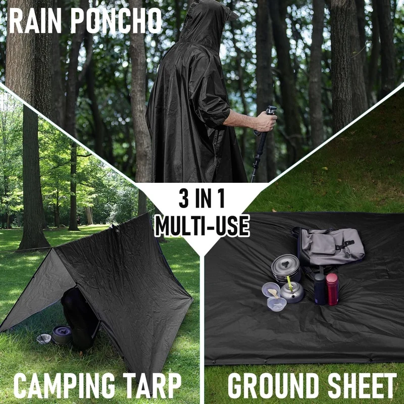 Poncho de pluie 3 en 1 imperméable avec poche centrale "Anyoo - TLM181 pocket series"