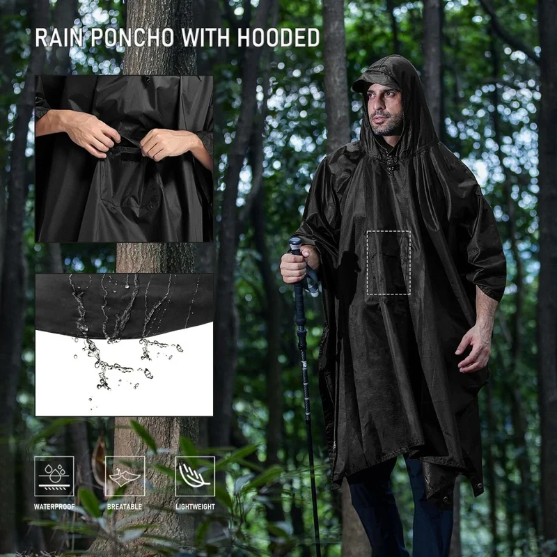 Poncho de pluie 3 en 1 imperméable avec poche centrale "Anyoo - TLM181 pocket series"