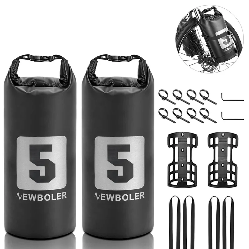 Sacoche de vélo 100% imperméable sur fourche de vélo 5L "NEWBOLER - BAG204"