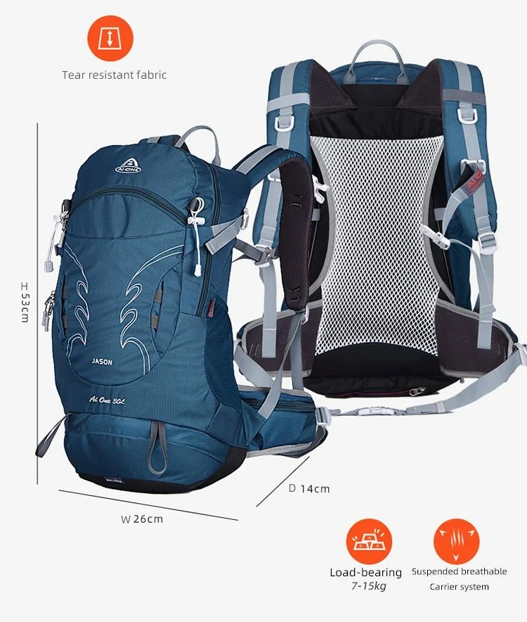 Sac à dos de randonnée avec dos filet et housse de pluie 30L "Ai one - Jason"