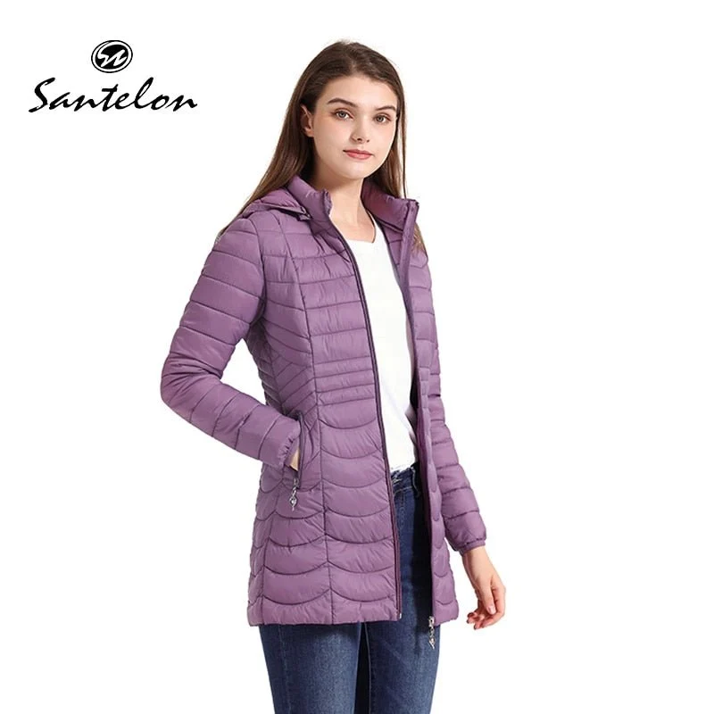 Doudoune synthétique longue & ultralégère avec capuche détachable pour femme "SANTELON – S20018"